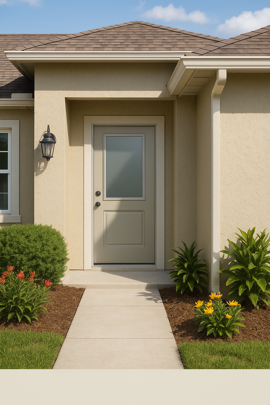 Impact Windows & Doors Tampa - Half Lite Flush - Satin Etch