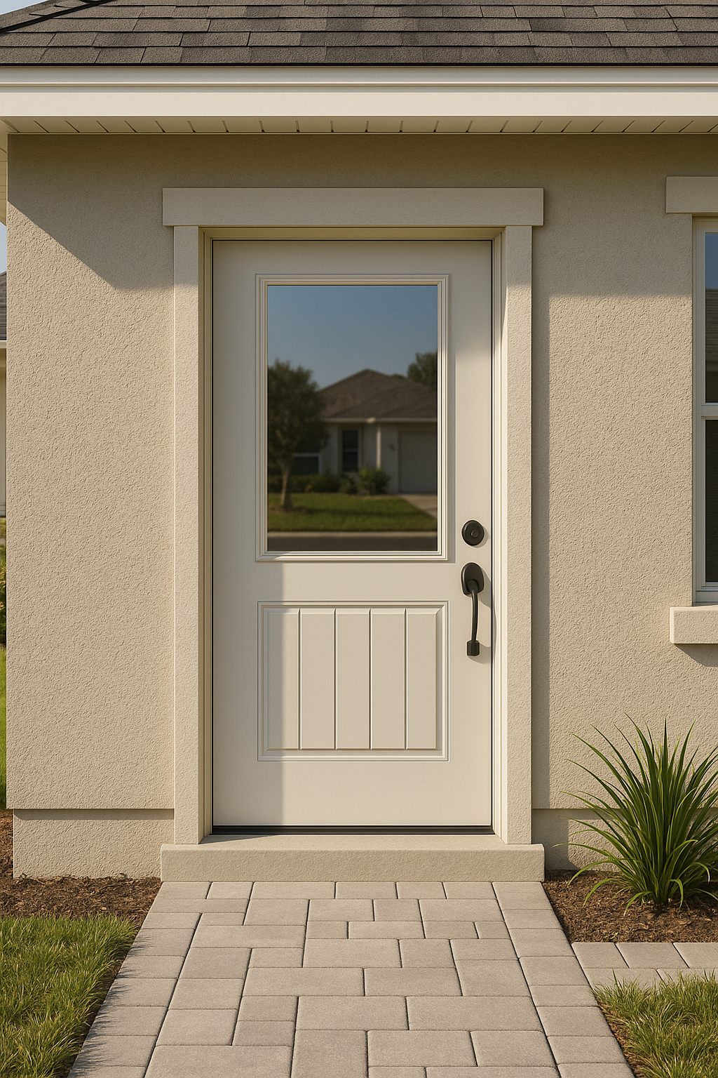 Impact Windows & Doors Tampa - Half Lite 1 Panel Plank Flush - Clear 1 Lite No Grid