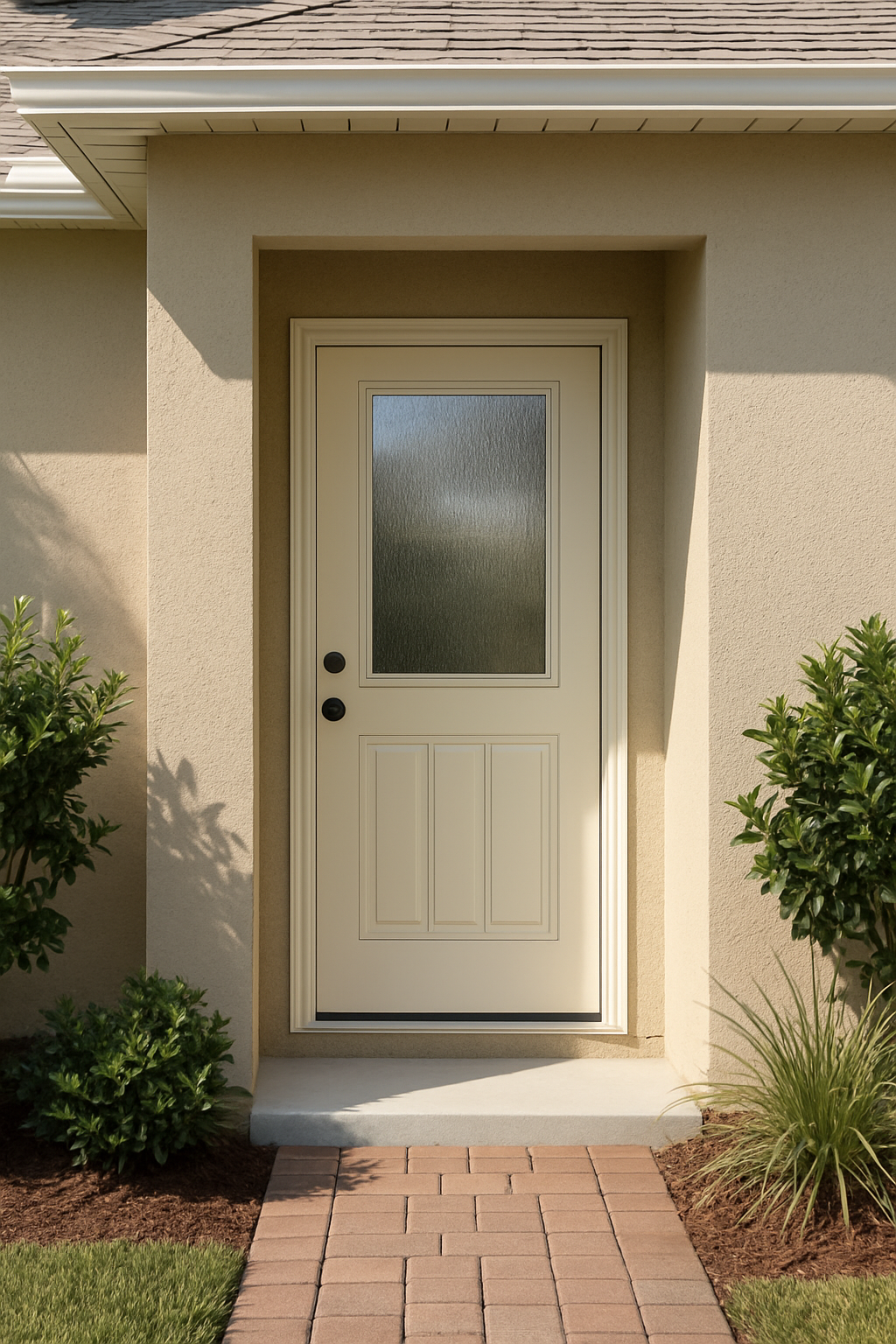 Impact Windows & Doors Tampa - Half Lite 1 Panel Plank Flush - Rainglass