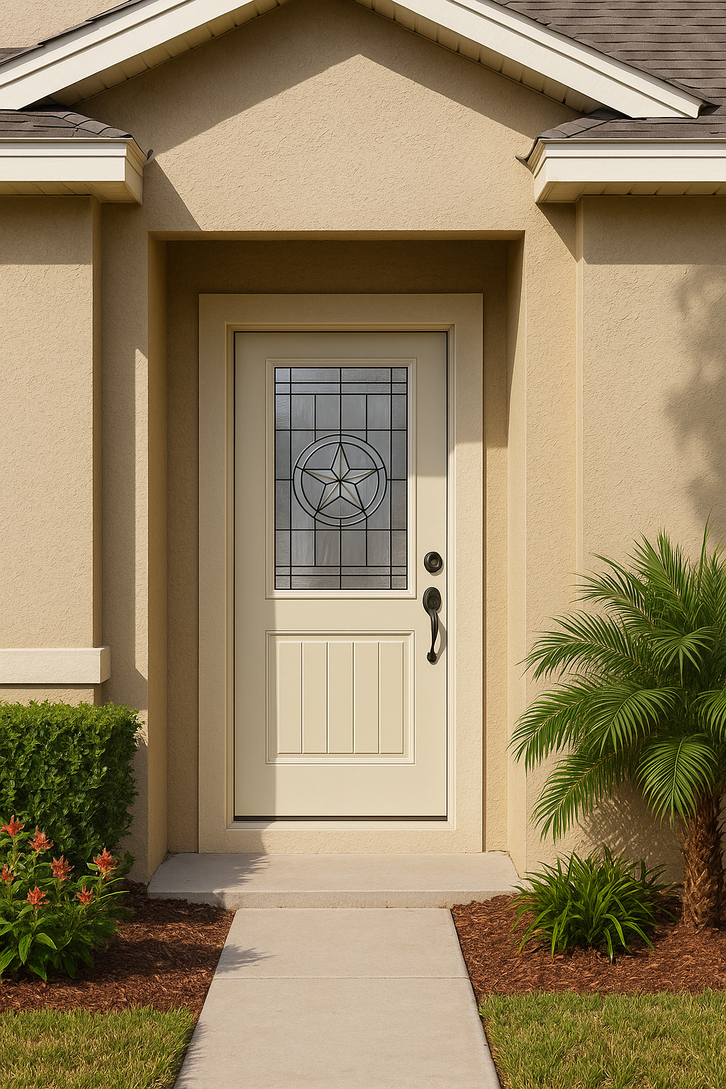 Impact Windows & Doors Tampa - Half Lite 1 Panel Plank Flush - Texas Star