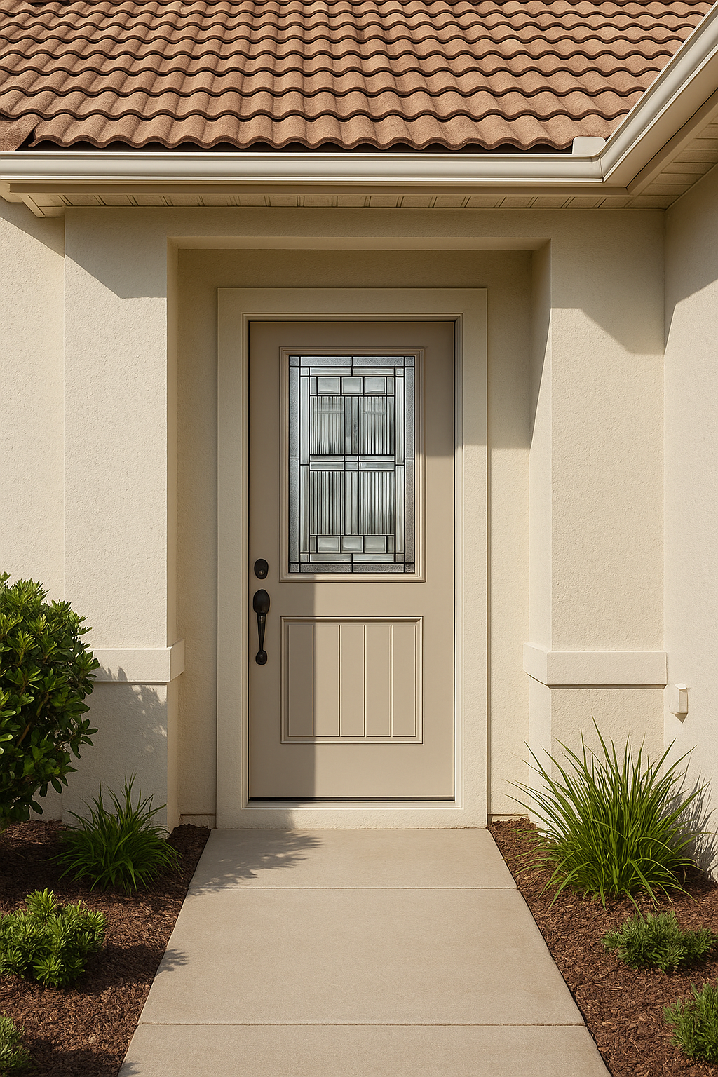 Impact Windows & Doors Tampa - Half Lite 1 Panel Plank Flush - Saratoga