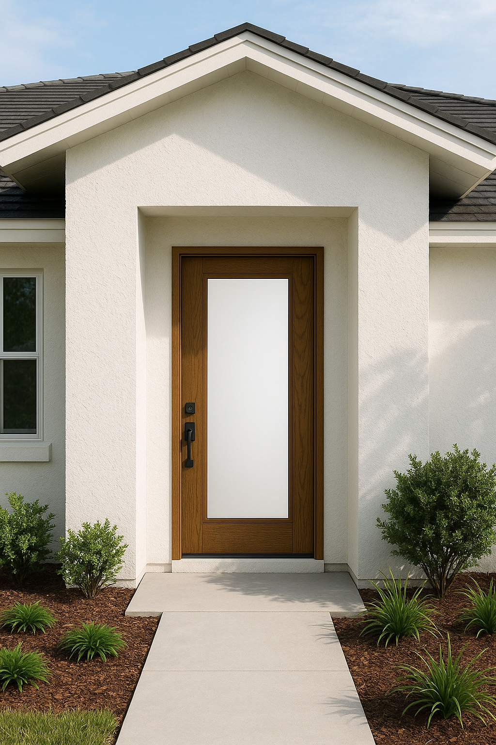 Impact Windows & Doors Tampa - Full Lite Flush - Satin Etch