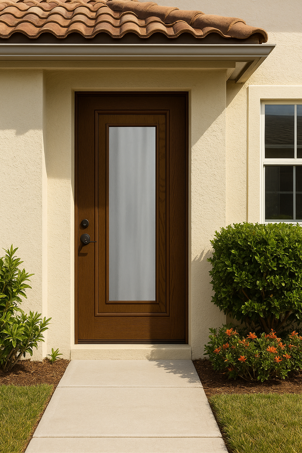 Impact Windows & Doors Tampa - Full Lite Flush - Chinchilla
