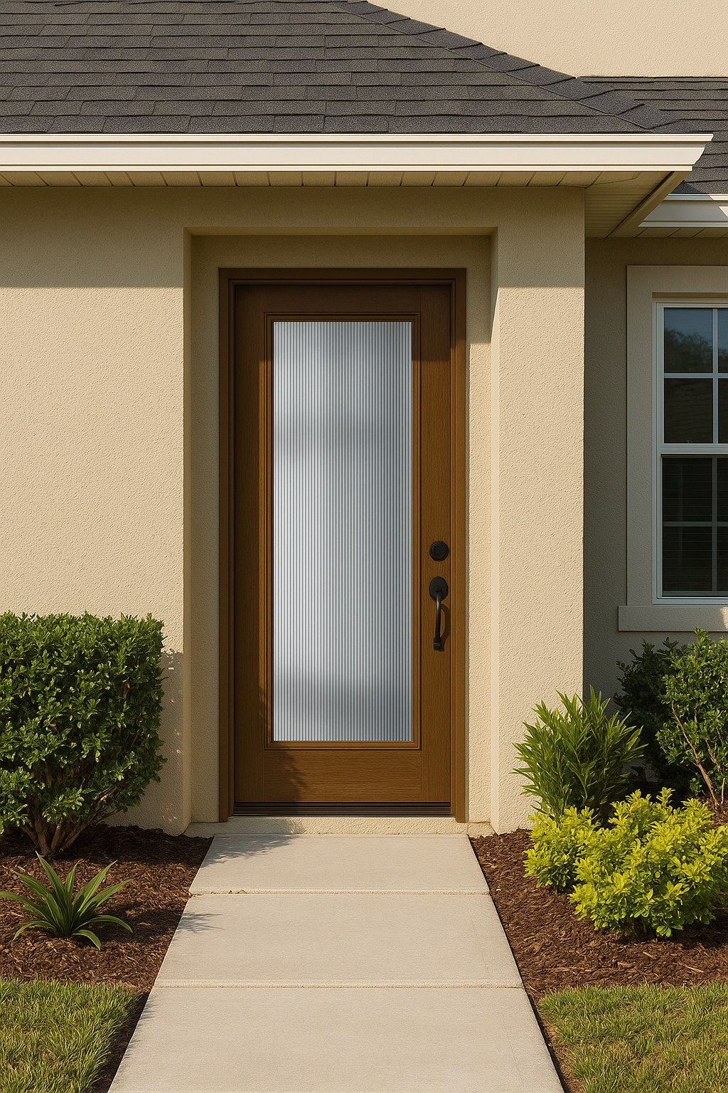 Impact Windows & Doors Tampa - Full Lite Flush - Reeded