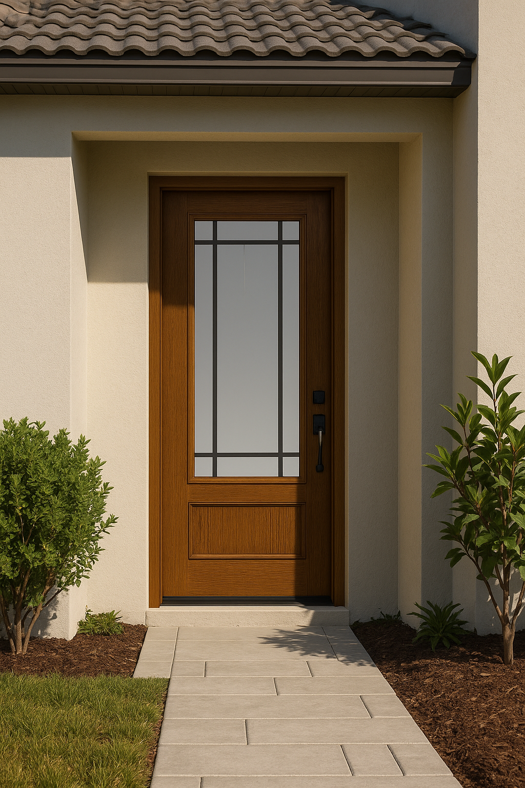 Impact Windows & Doors Tampa - Full Lite Flush - Prairie 9 Lite Flat Bar GBG