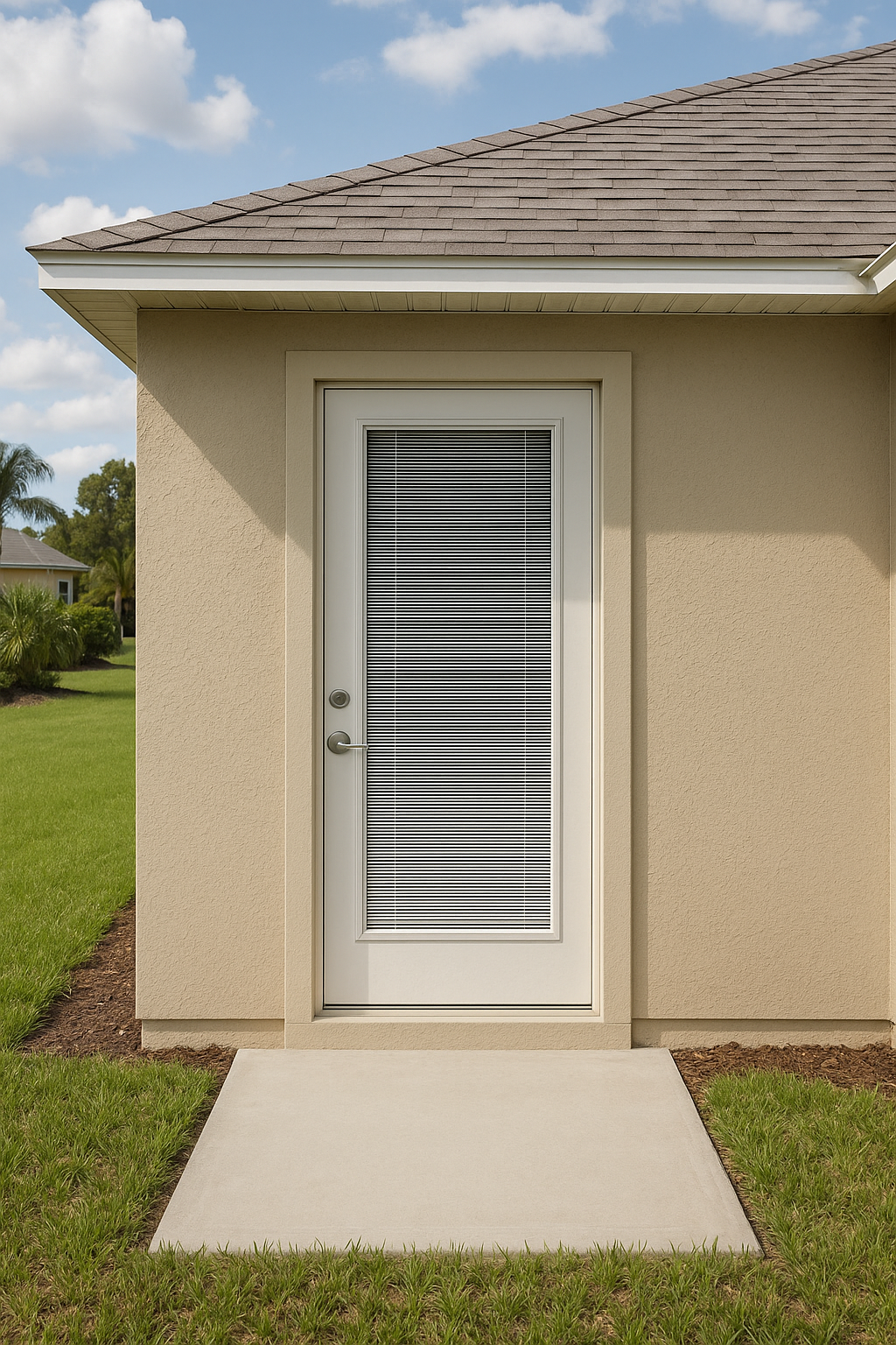 Impact Windows & Doors Tampa - Full Lite Flush - Blinds Raise/Tilt No Grid