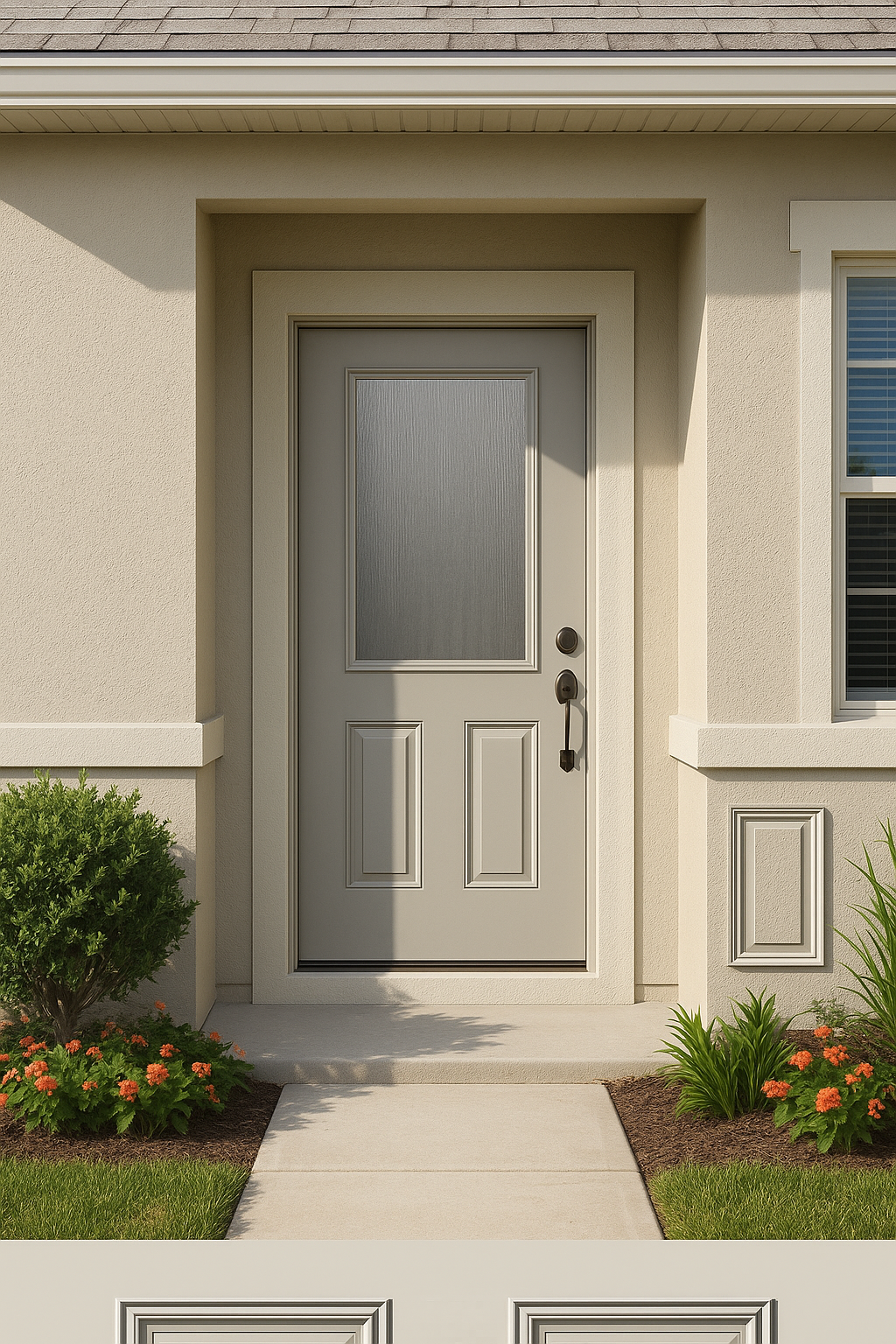 Impact Windows & Doors Tampa - Half Lite 2 Panel Flush - Chinchilla