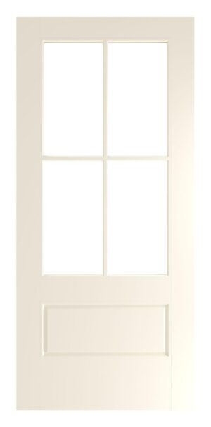 ADVISAR - 3/4 Lite Flush Glazed-4 Lite Grid Door