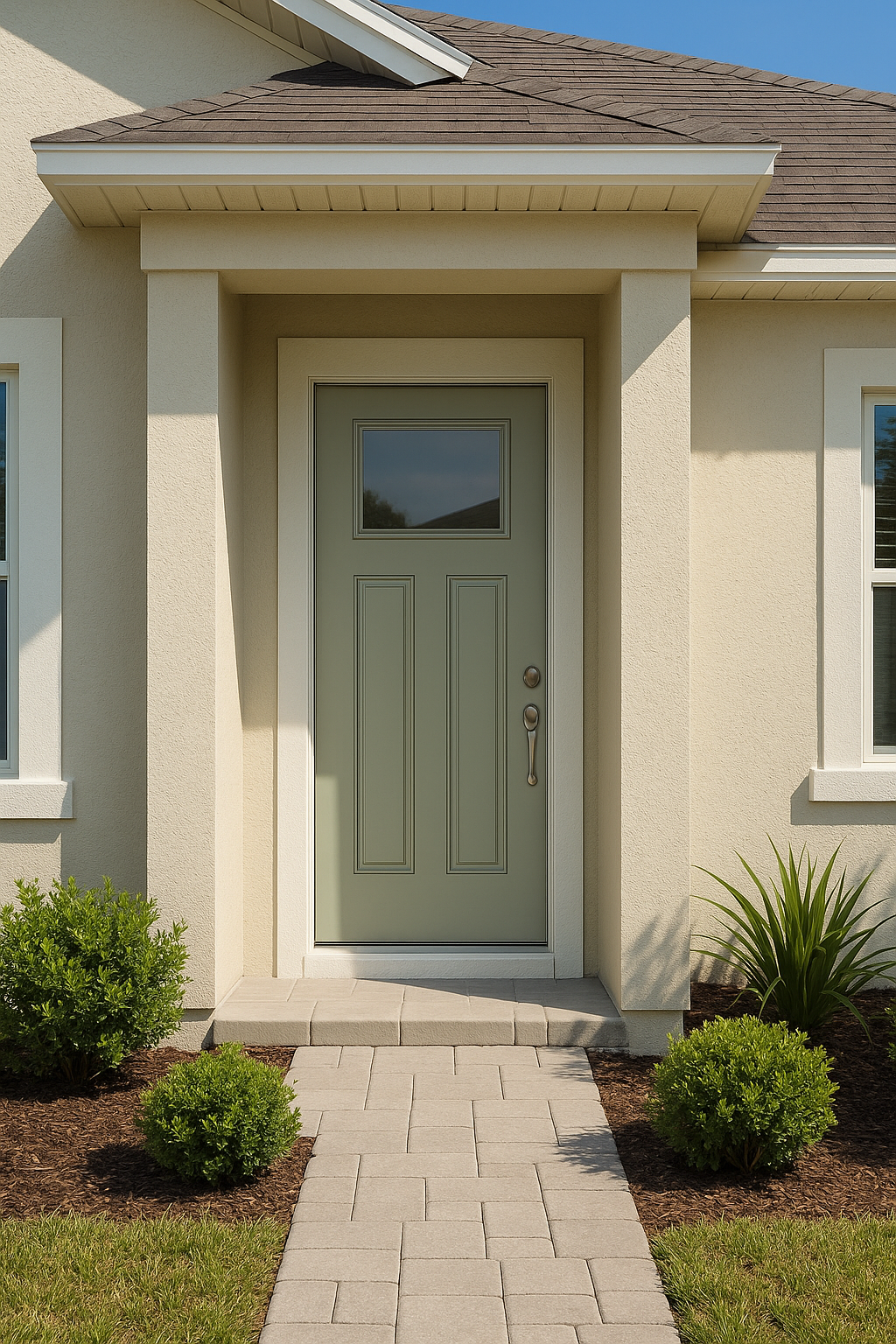 Impact Windows & Doors Tampa - Craftsman Lite 2 Panel Flush - Clear 1 Lite No Grid