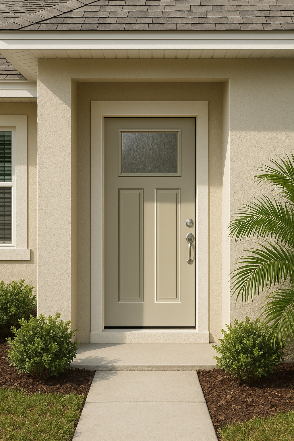 Impact Windows & Doors Tampa - Craftsman Lite 2 Panel Flush - Chinchilla