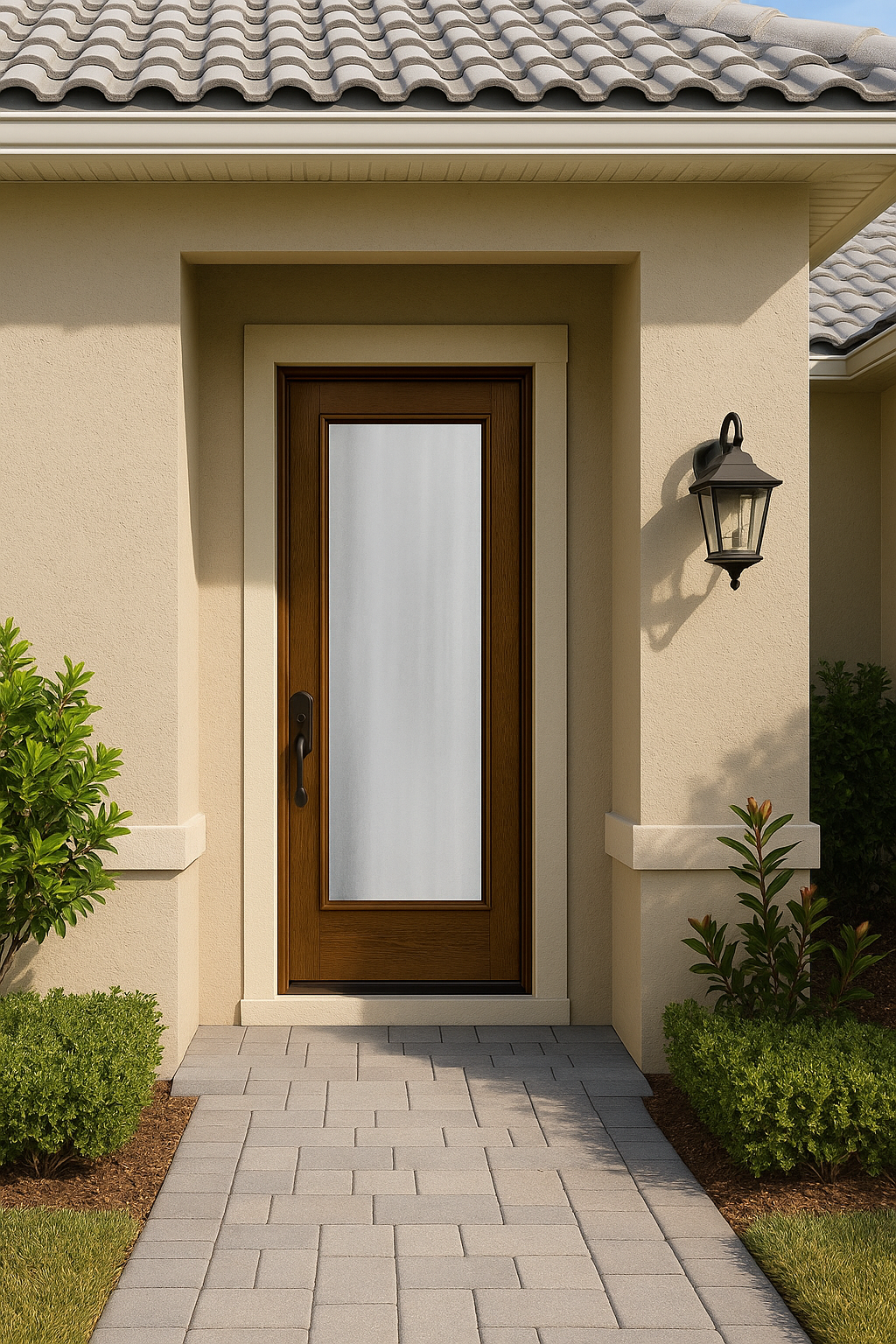 Impact Windows & Doors Tampa - 8' Full Lite W/ Stile Lines - Chinchilla