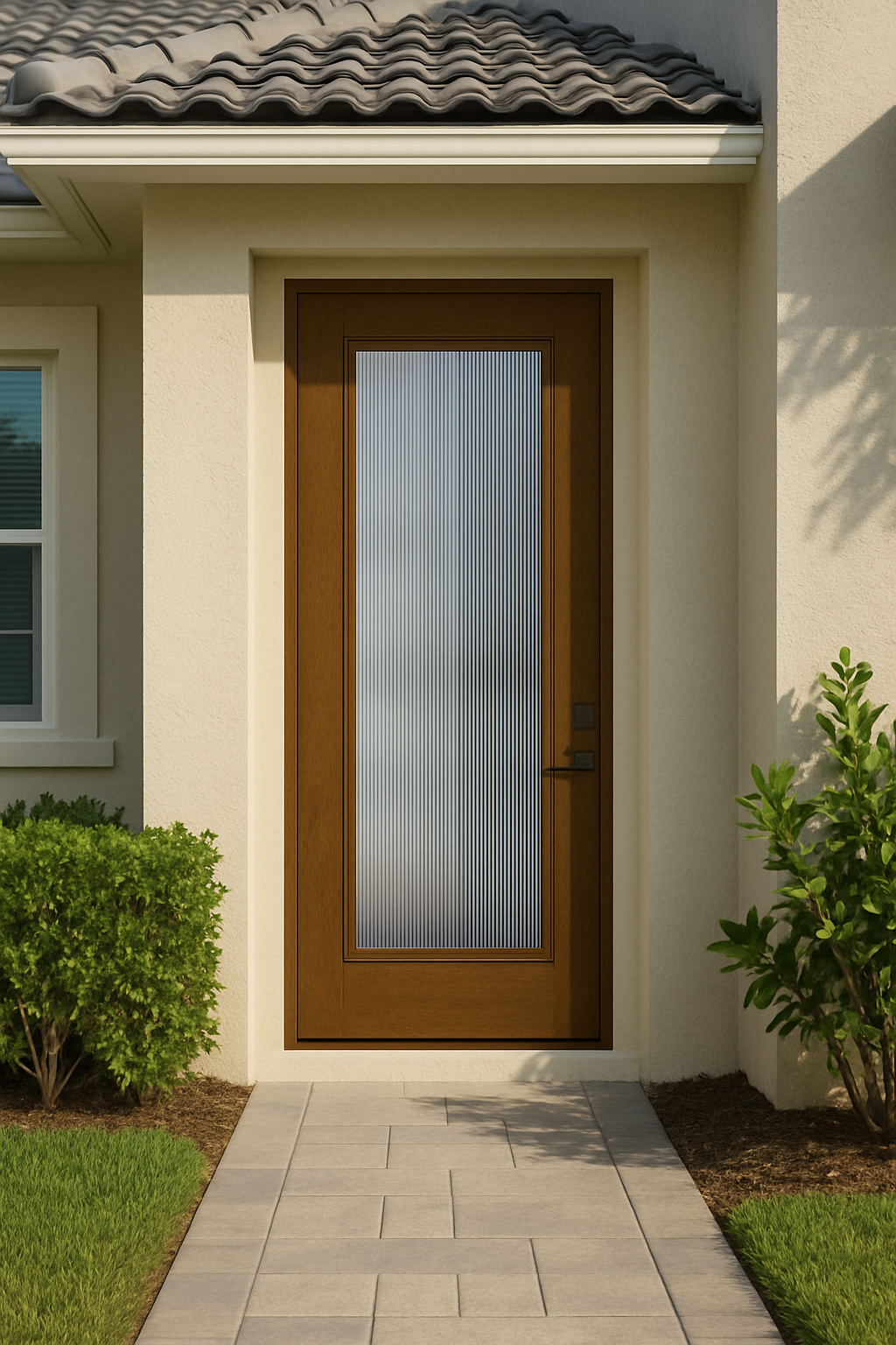 Impact Windows & Doors Tampa - 8' Full Lite W/ Stile Lines - Reeded