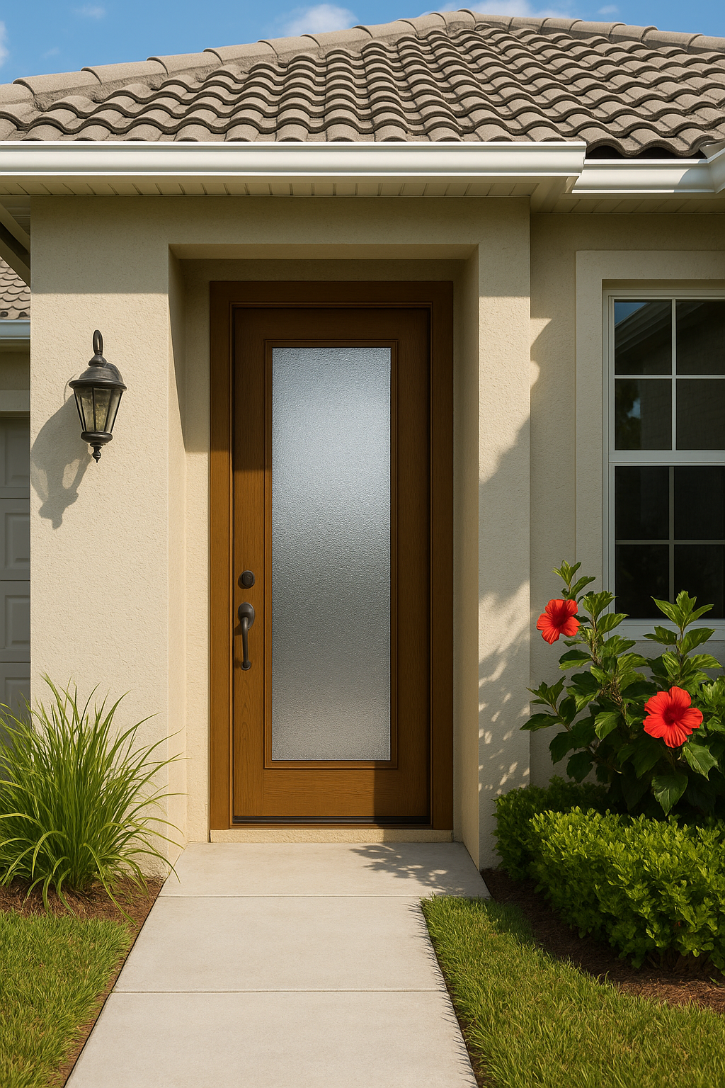 Impact Windows & Doors Tampa - 8' Full Lite W/ Stile Lines - Granite