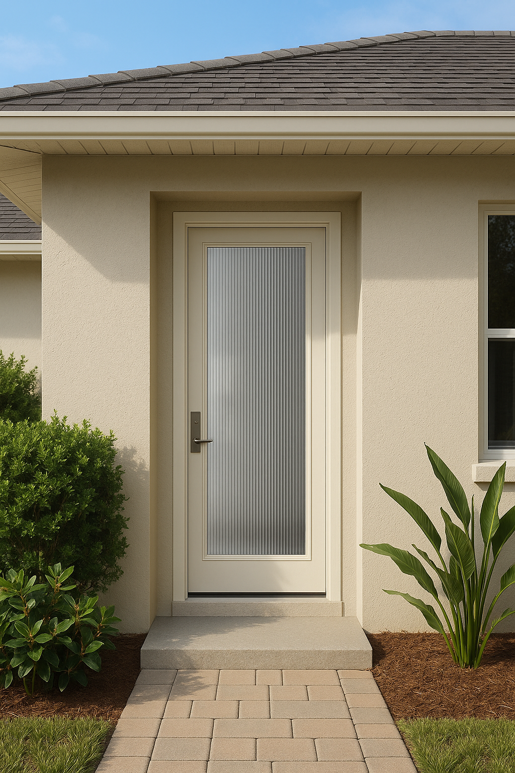 Impact Windows & Doors Tampa - 8' Full Lite Flush - Reeded