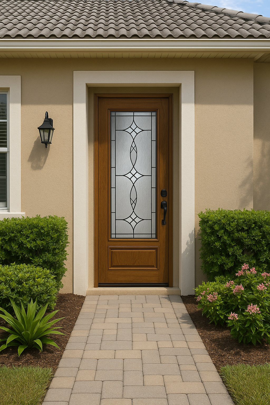 Impact Windows & Doors Tampa - 8' Full Lite W/ Stile Lines - Blackstone