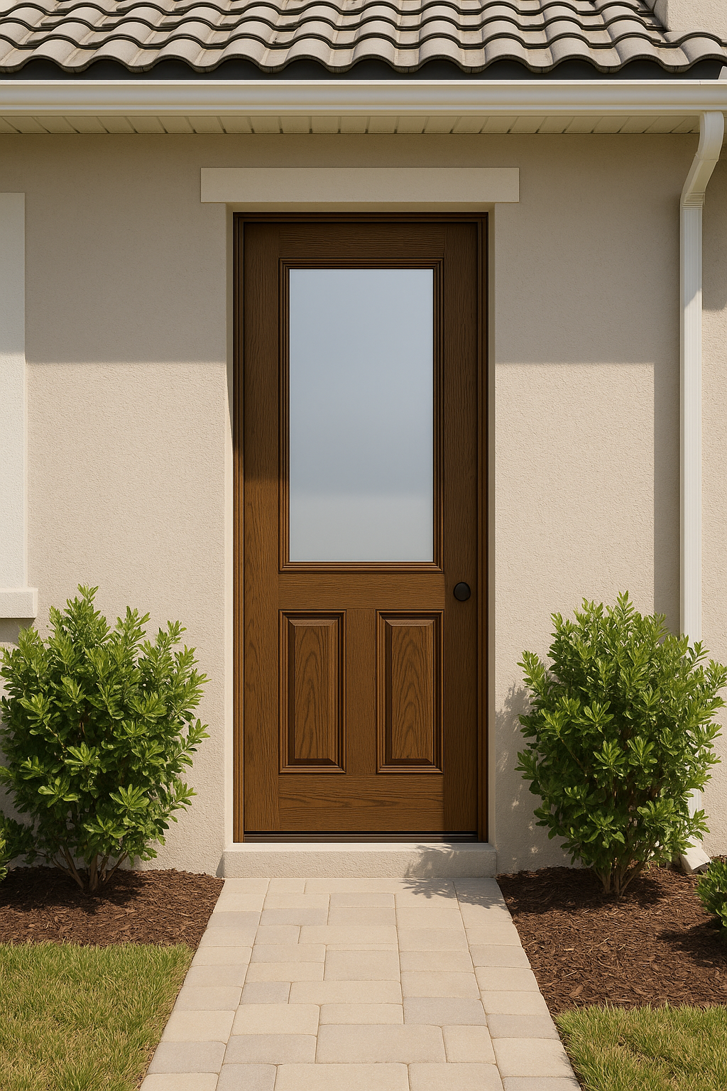 Impact Windows & Doors Tampa - 8' Half Lite 2 Panel - Satin Etch