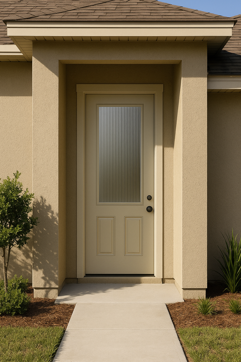 Impact Windows & Doors Tampa - 8' Half Lite 2 Panel Flush - Reeded