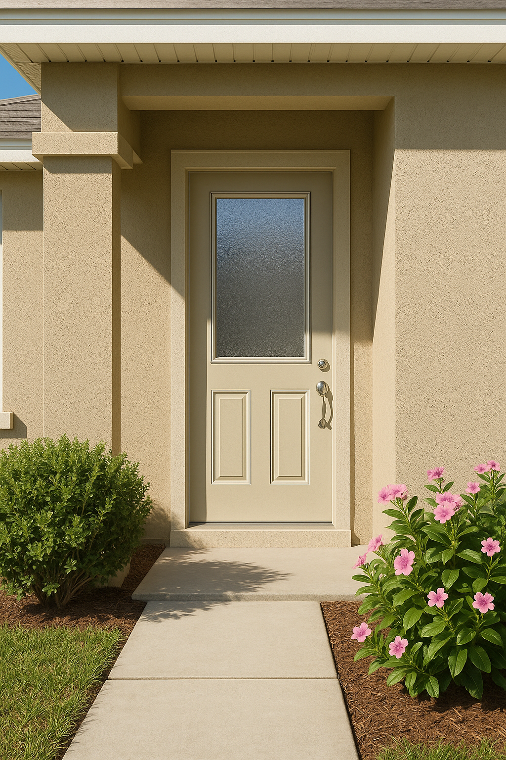 Impact Windows & Doors Tampa - 8' Half Lite 2 Panel Flush - Granite