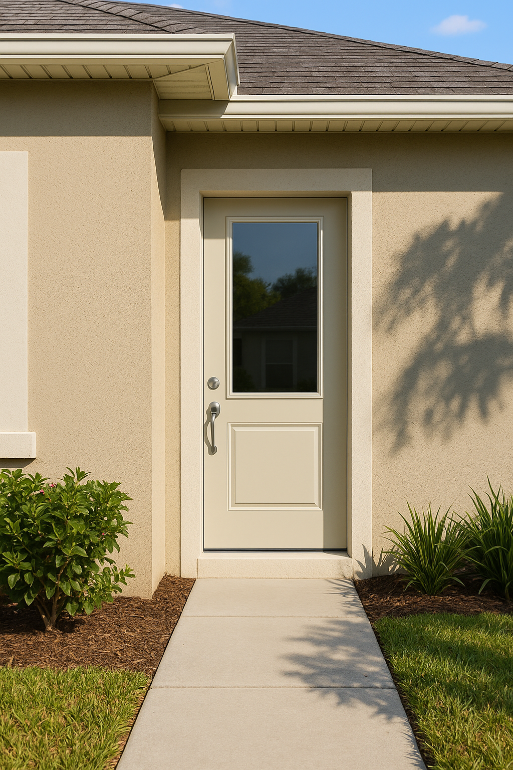 Impact Windows & Doors Tampa - 8' Half Lite 2 Panel Flush - Clear 1 Lite No Grid