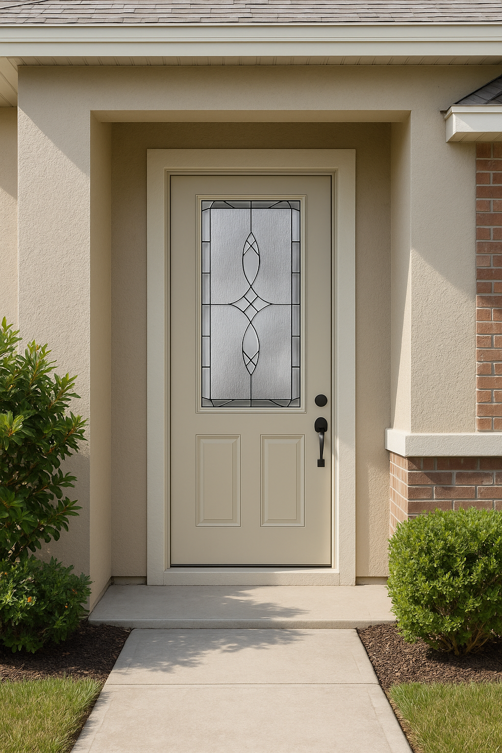 Impact Windows & Doors Tampa - 8' Half Lite 2 Panel Flush - Blackstone
