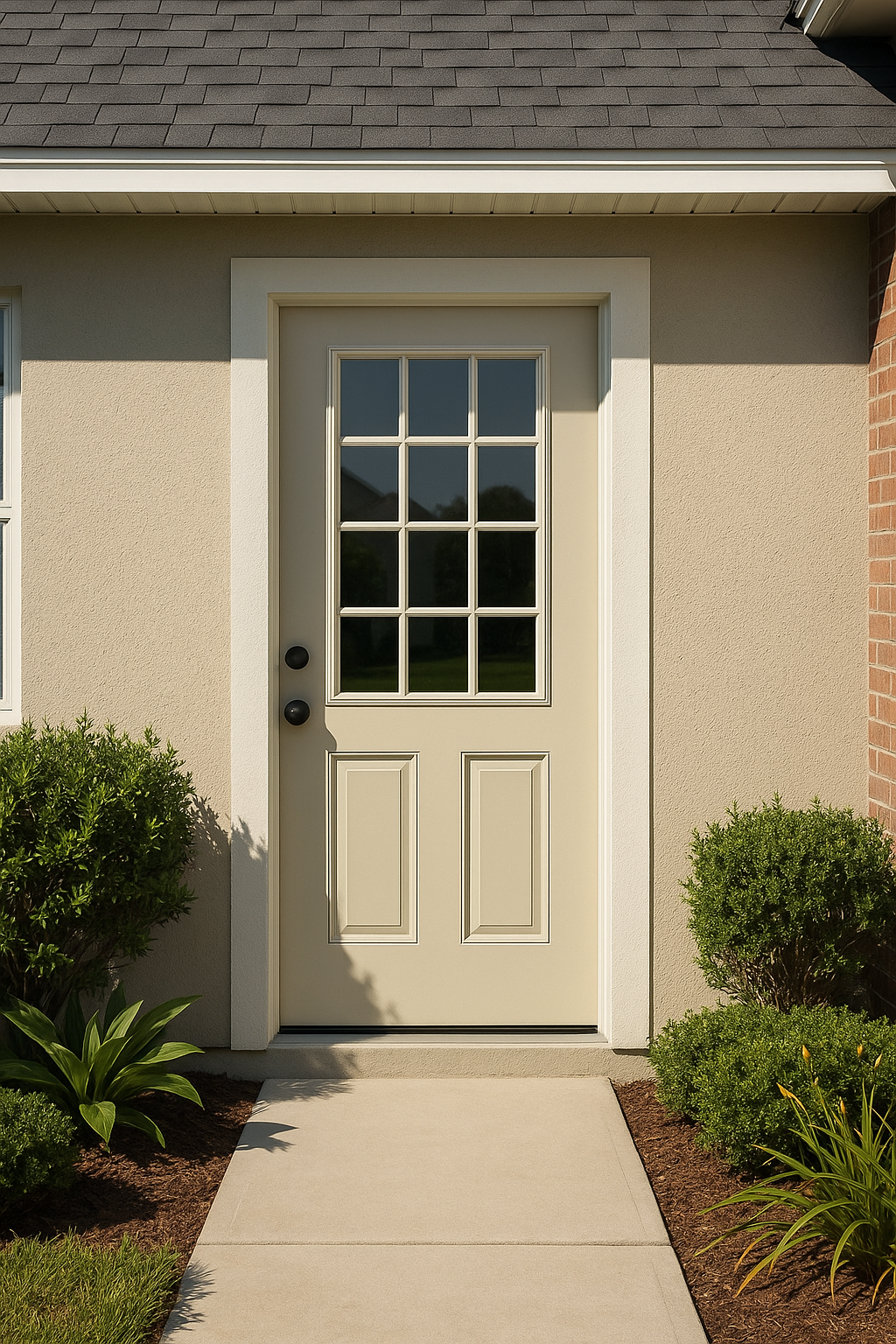 Impact Windows & Doors Tampa - 8' Half Lite 2 Panel Flush - Colonial