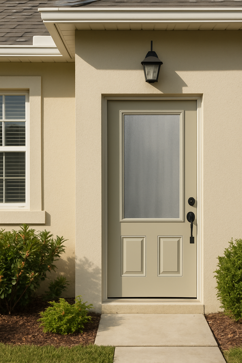 Impact Windows & Doors Tampa - 3/4 Lite 2 Panel Flush - Chinchilla