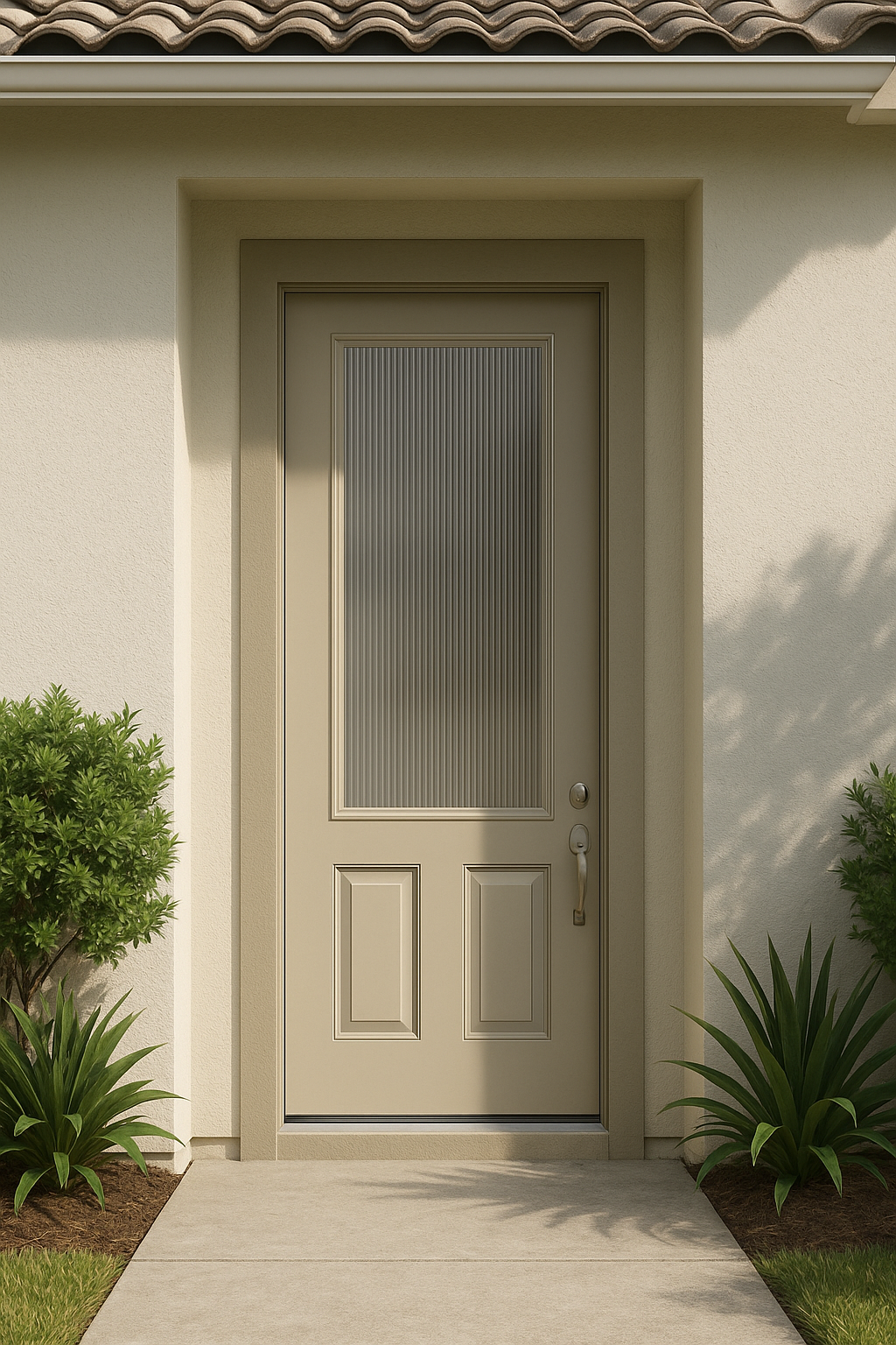 Impact Windows & Doors Tampa - 3/4 Lite 2 Panel Flush - Reeded