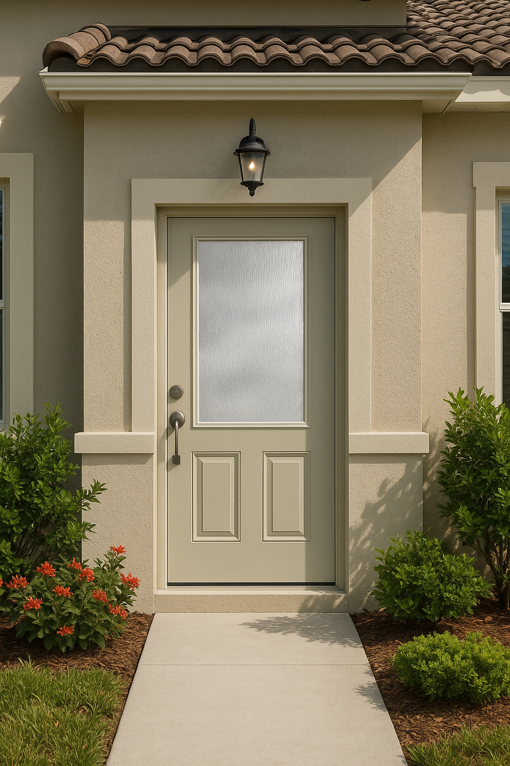 Impact Windows & Doors Tampa - 3/4 Lite 2 Panel Flush - Rainglass