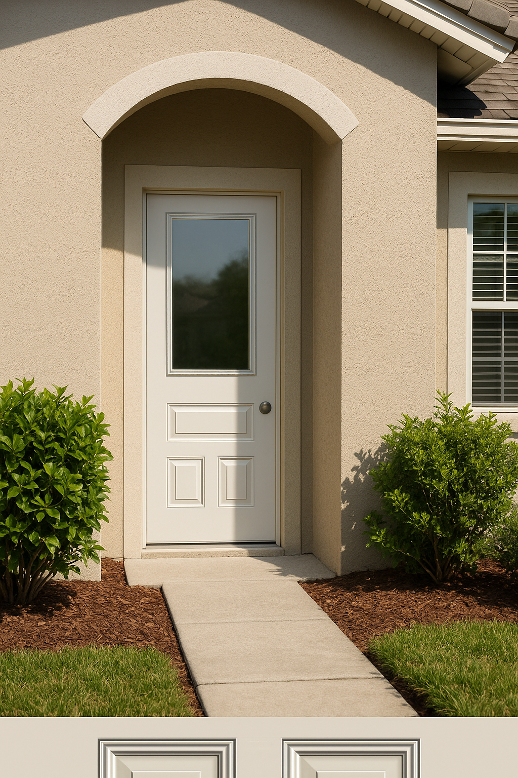 Impact Windows & Doors Tampa - 3/4 Lite 2 Panel Flush - Clear 1 Lite No Grid