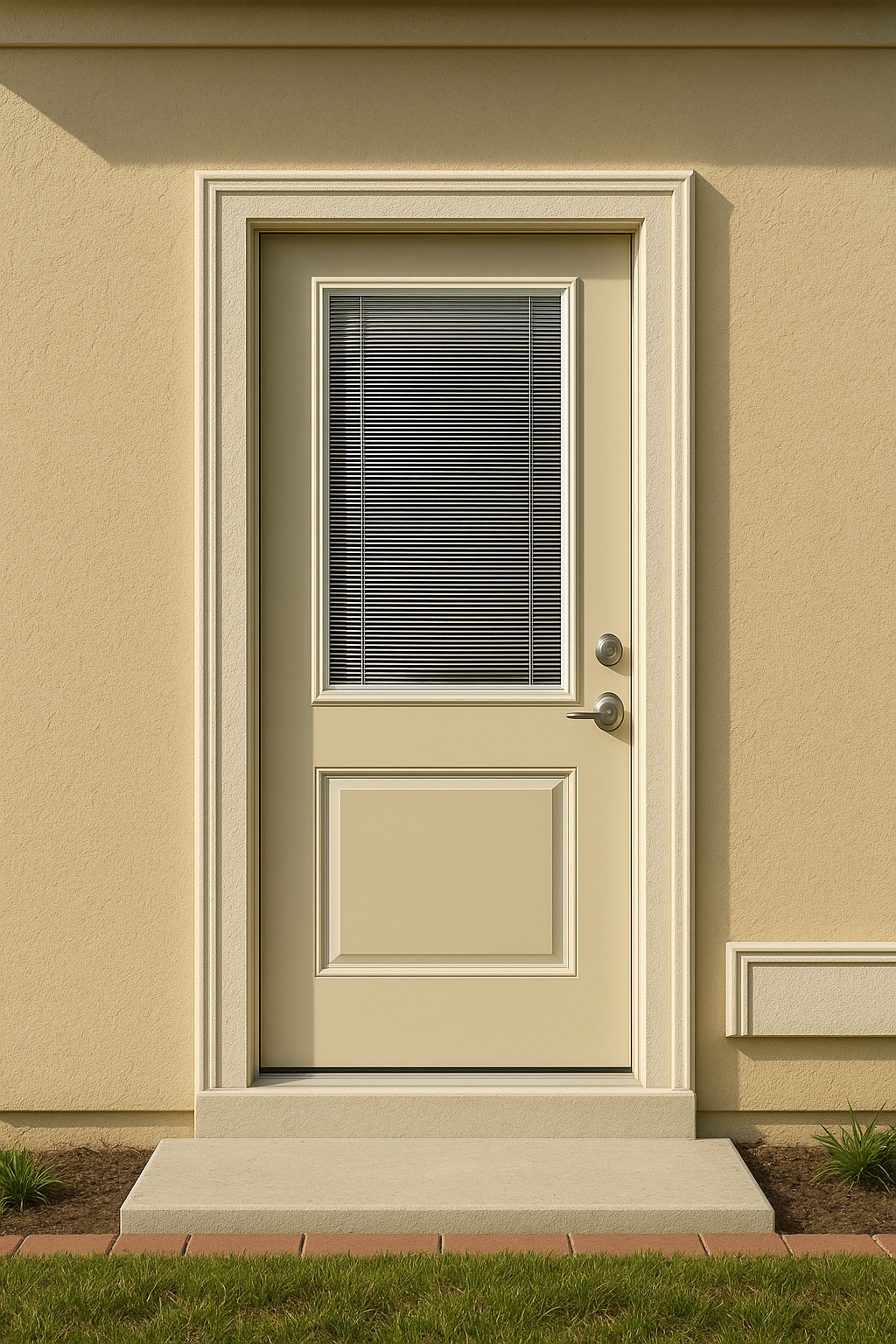 Impact Windows & Doors Tampa - Half Lite 1 Panel Flush - Blinds Raise/Tilt No Grid