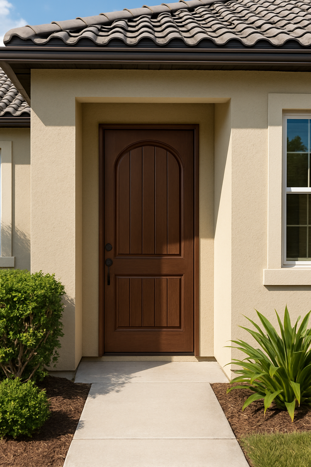Impact Windows & Doors Tampa - 8' 2 Panel Plank Round Top