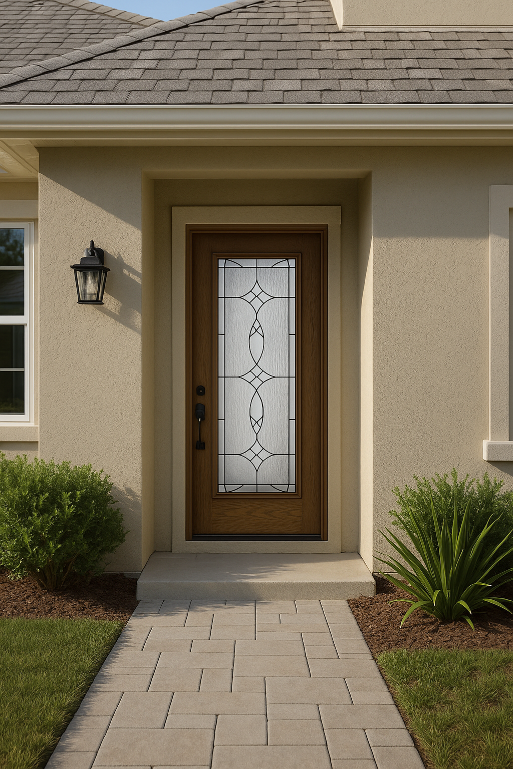 Impact Windows & Doors Tampa - Full Lite w/ Stile Lines - Blackstone