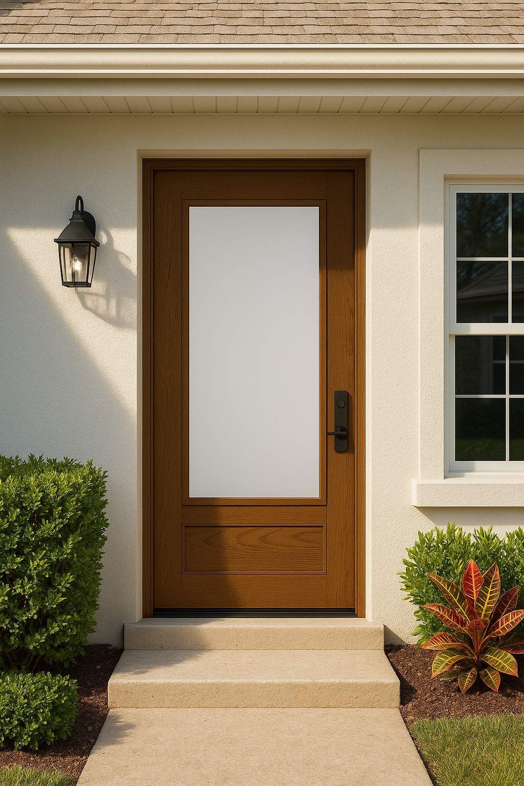 Impact Windows & Doors Tampa - Full Lite w/ Stile Lines - Satin Etch