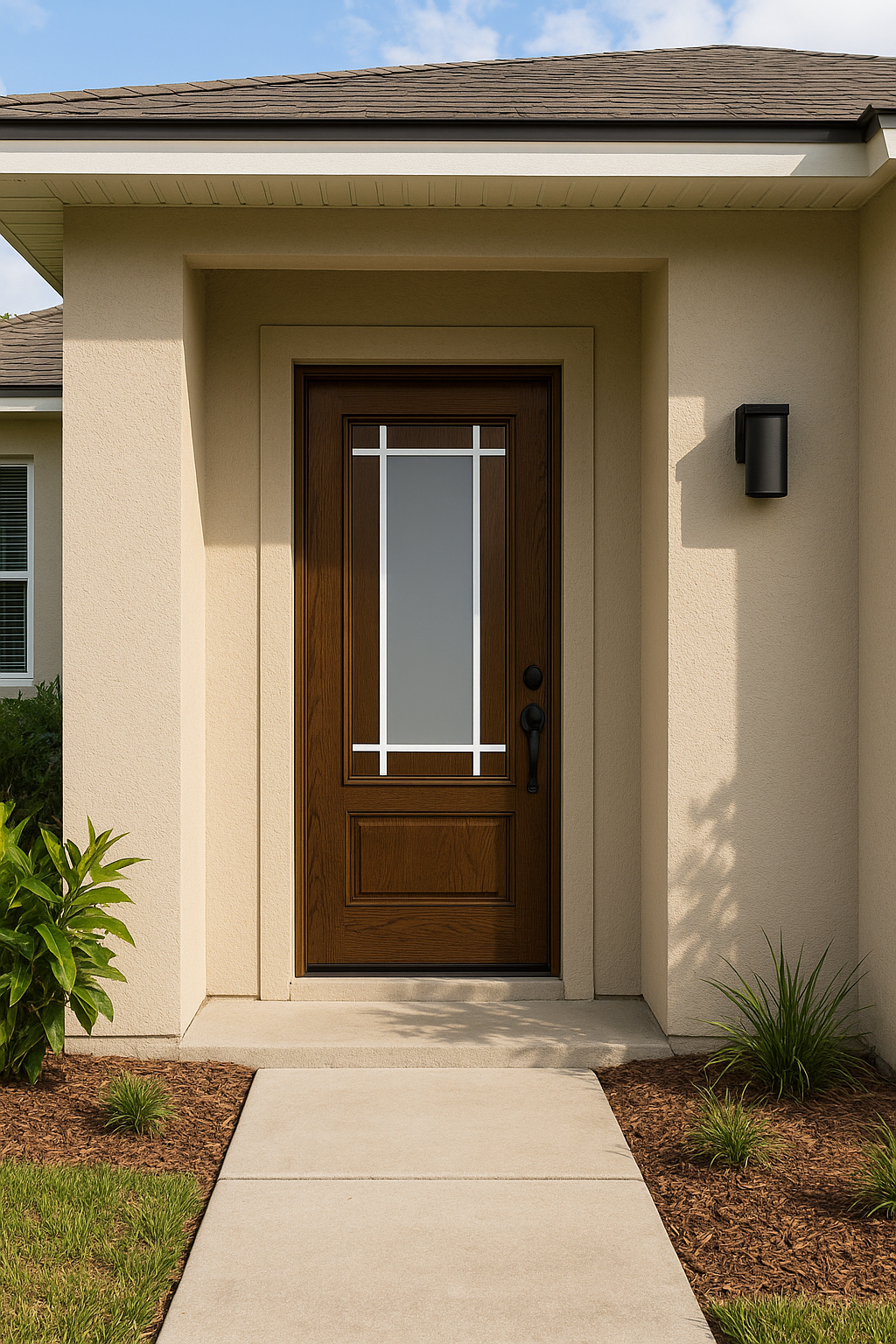 Impact Windows & Doors Tampa - Full Lite w/ Stile Lines - Prairie 9 Lite Flat Bar GBG