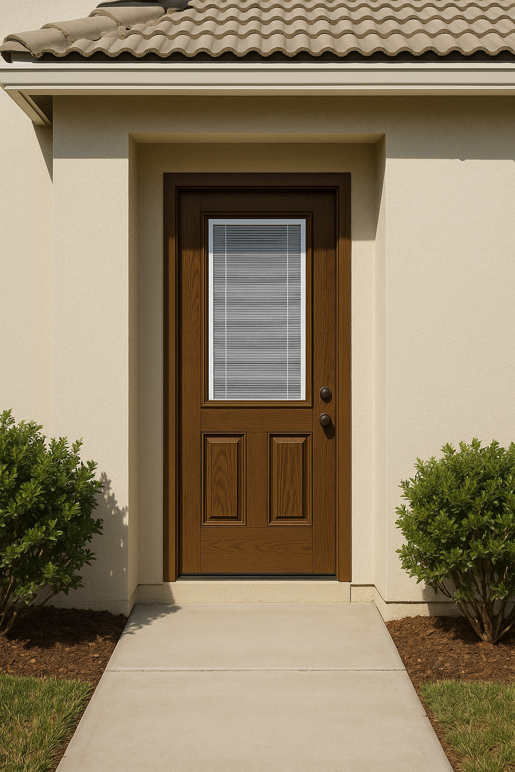 Impact Windows & Doors Tampa - 3/4 Lite 2 Panel - Blinds Raise/Tilt No Grid