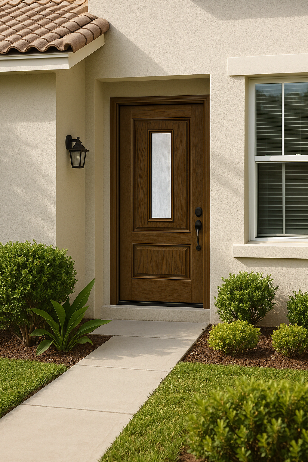 Impact Windows & Doors Tampa - Center Lite 2 Panel 3/4 Top - Rainglass