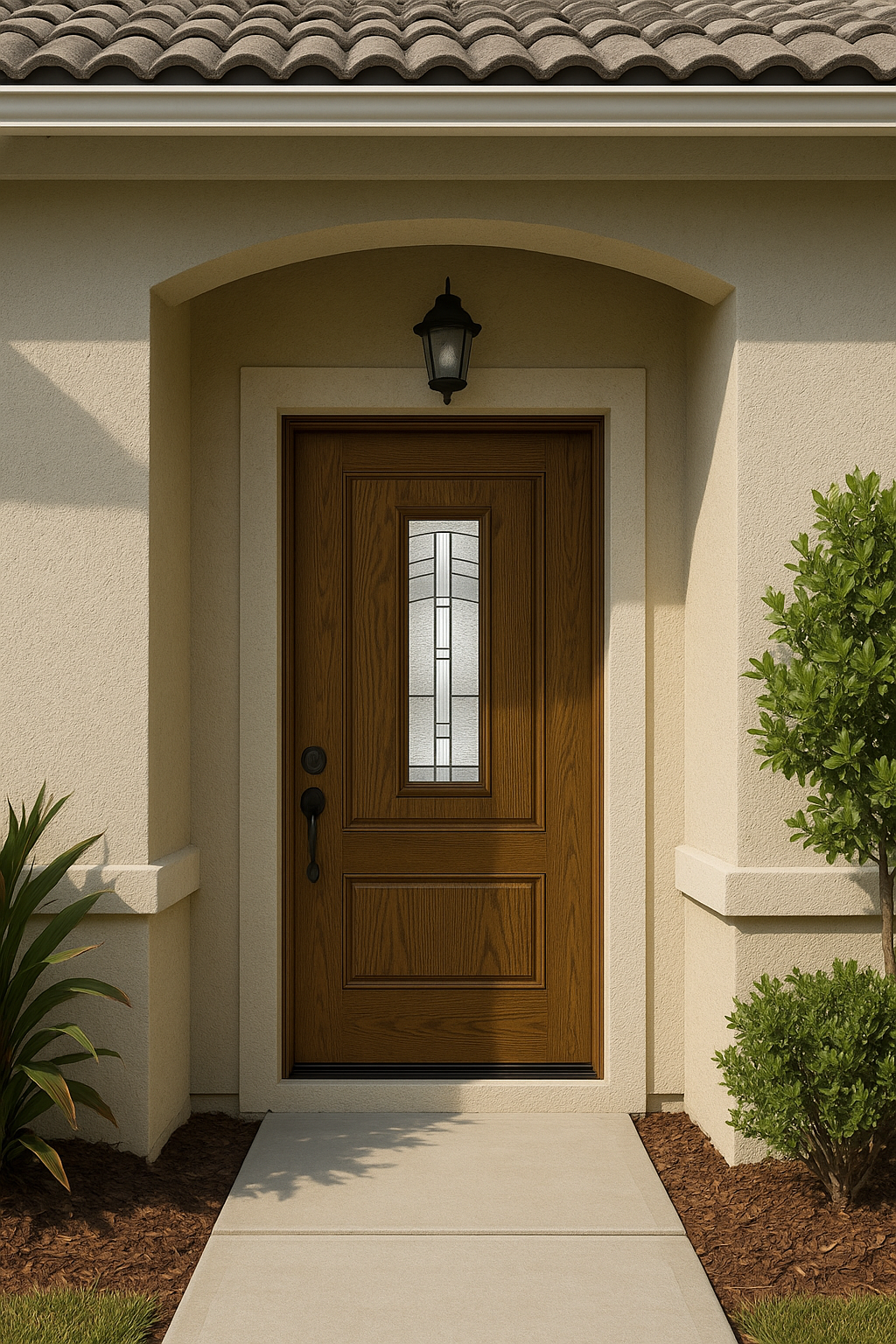 Impact Windows & Doors Tampa - Center Lite 2 Panel 3/4 Top - Maple Park