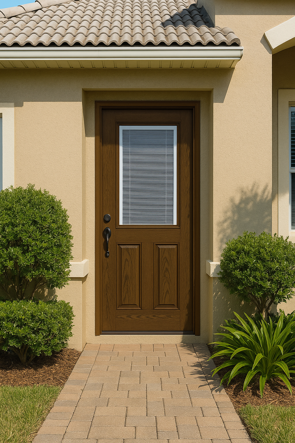 Impact Windows & Doors Tampa - 8' Half Lite 2 Panel - Blinds Raise/Tilt No Grid