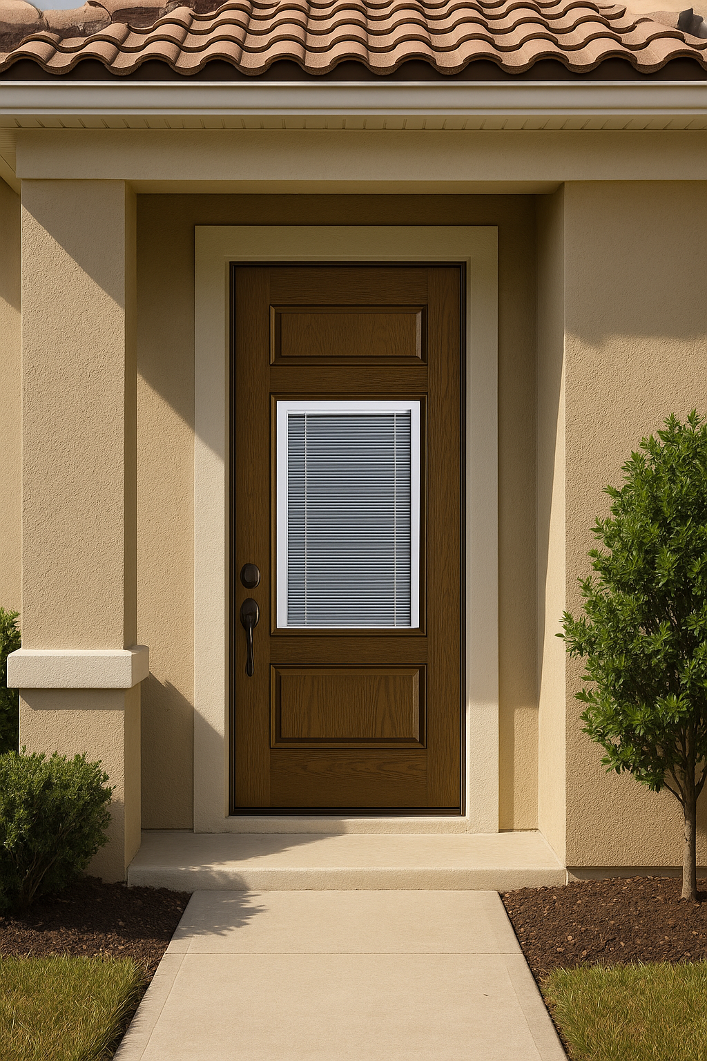 Impact Windows & Doors Tampa - 8' Half Lite 1 Panel Top and Bottom - Blinds Raise/Tilt No Grid