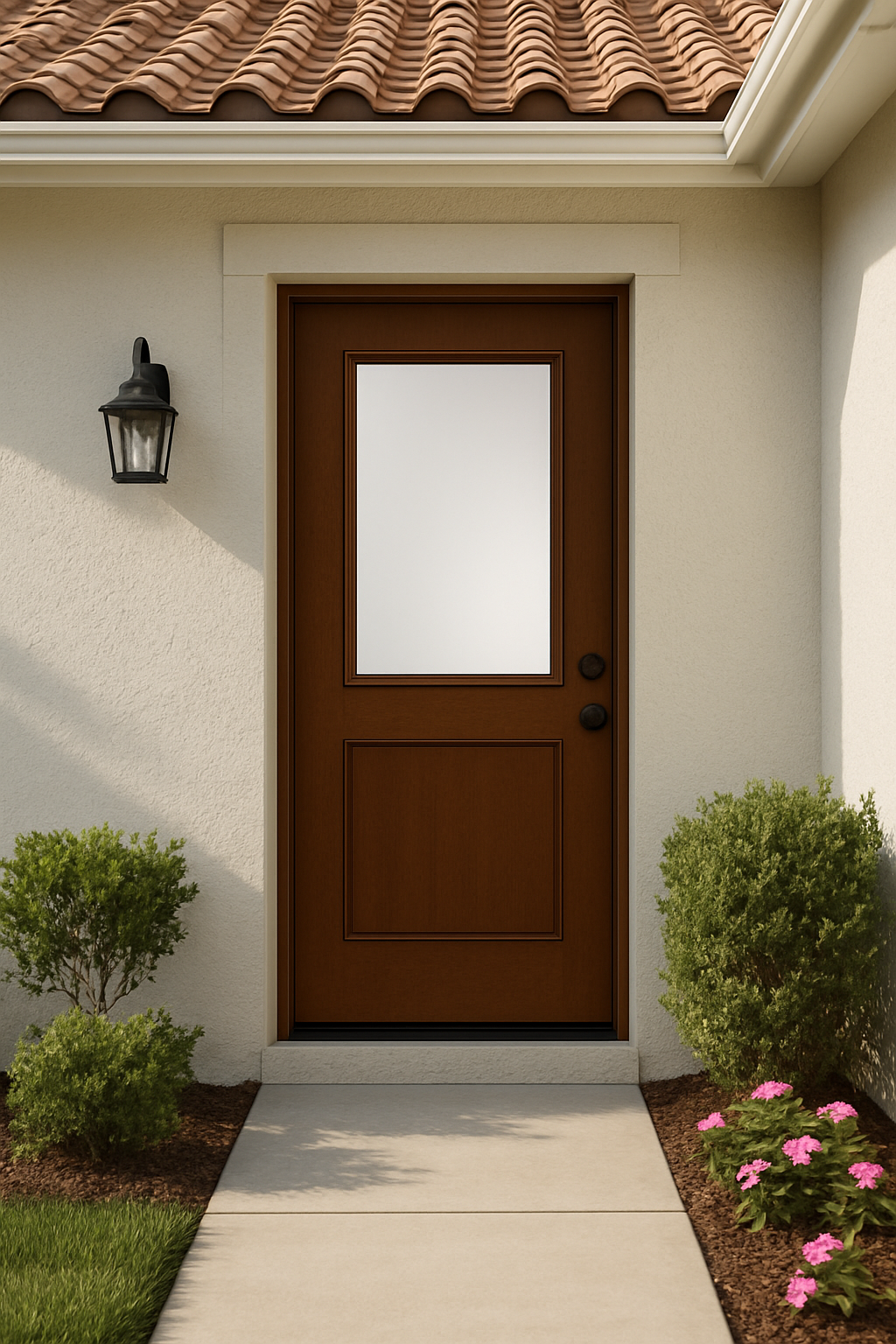 Impact Windows & Doors Tampa - Half Lite Flush - Satin Etch
