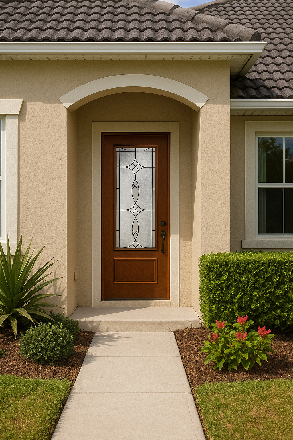 Impact Windows & Doors Tampa - Full Lite w/ Stile Lines - Blackstone