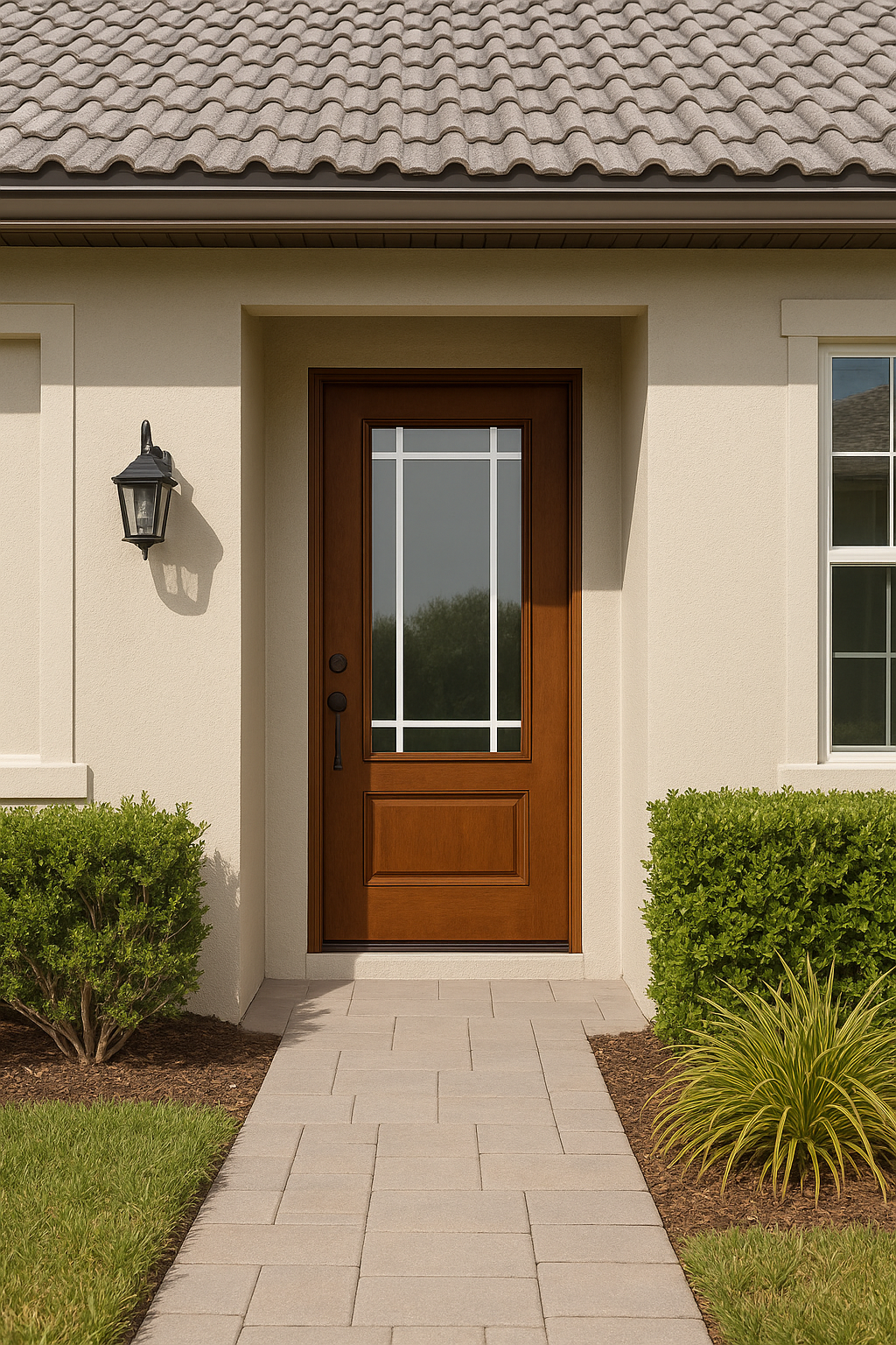 Impact Windows & Doors Tampa - Full Lite Flush - Prairie 9 Lite Flat Bar GBG