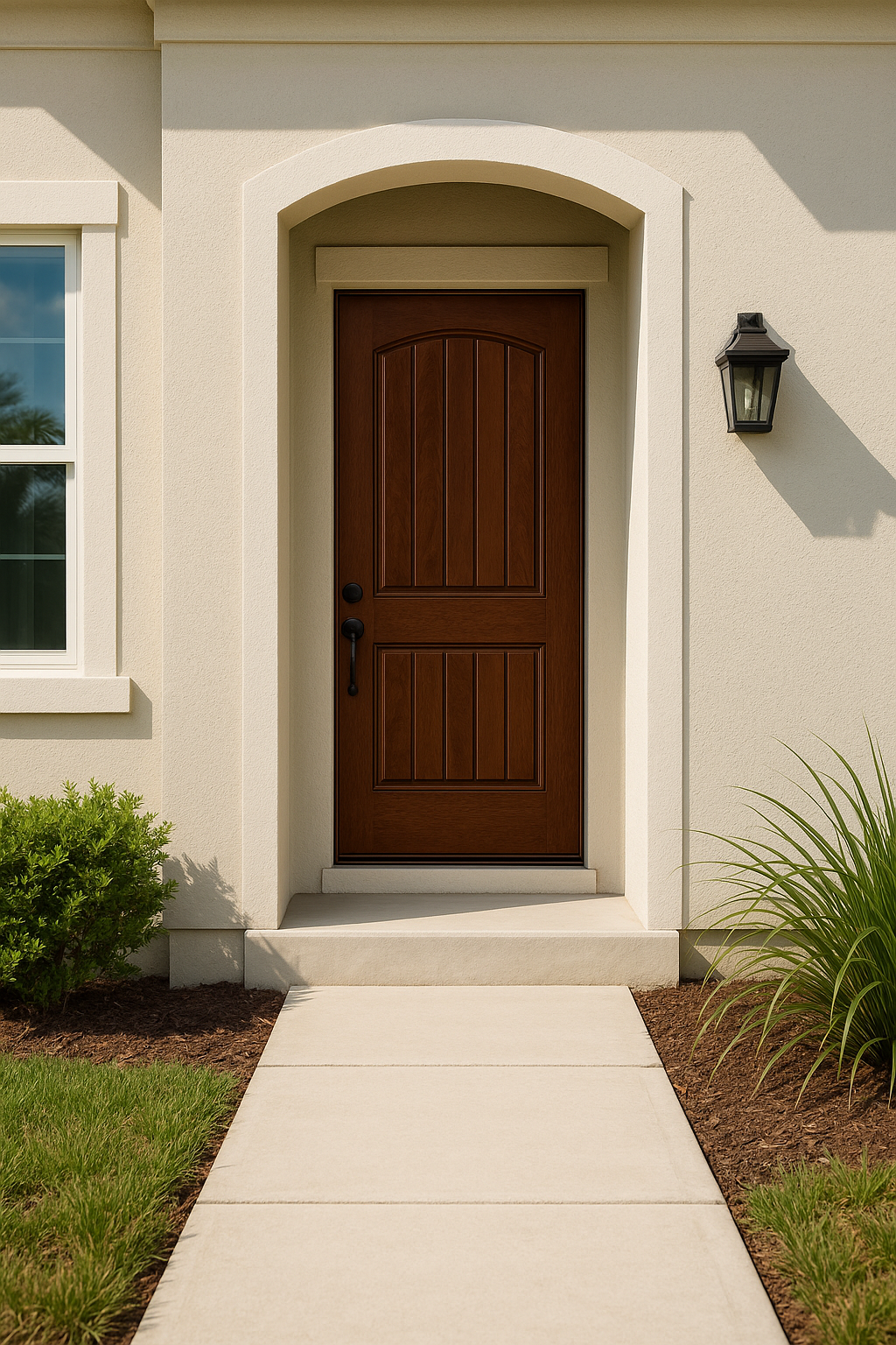 Impact Windows & Doors Tampa - 2 Panel Plank Soft Arch