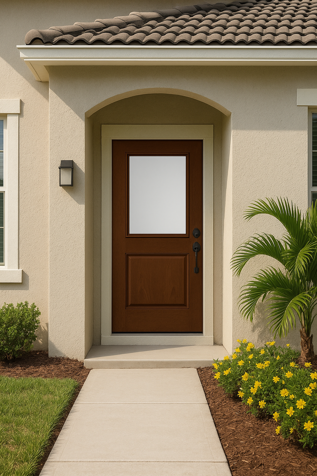 Impact Windows & Doors Tampa - Half Lite 1 Panel - Satin Etch