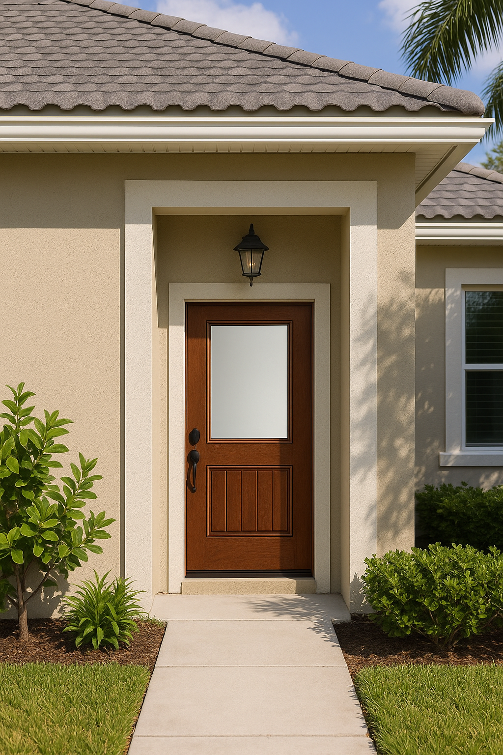 Impact Windows & Doors Tampa - Half Lite 1 Panel Plank - Satin Etch