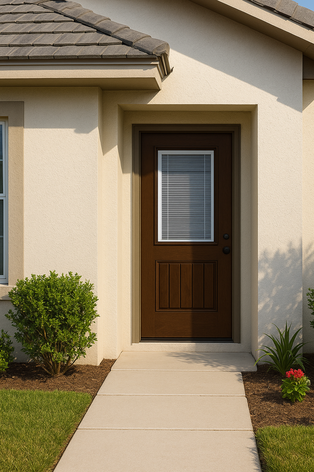 Impact Windows & Doors Tampa - Half Lite 1 Panel Plank - Blinds Raise/Tilt No Grid