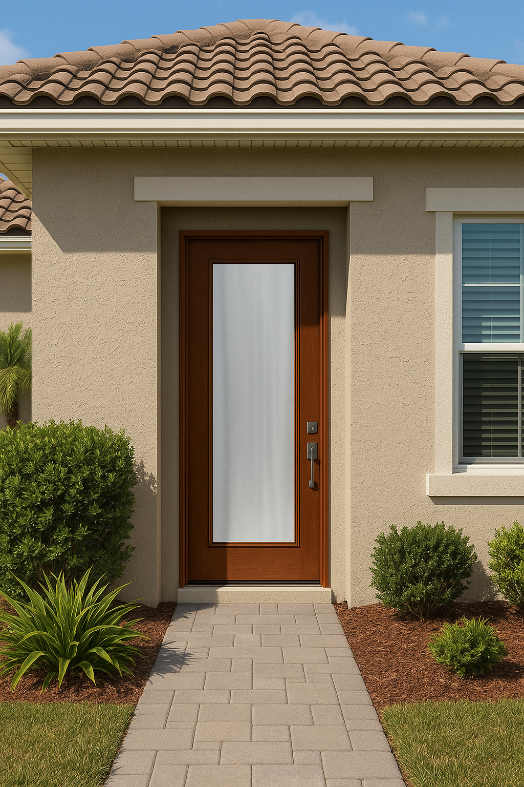 Impact Windows & Doors Tampa - 8' Full Lite Flush - Chinchilla