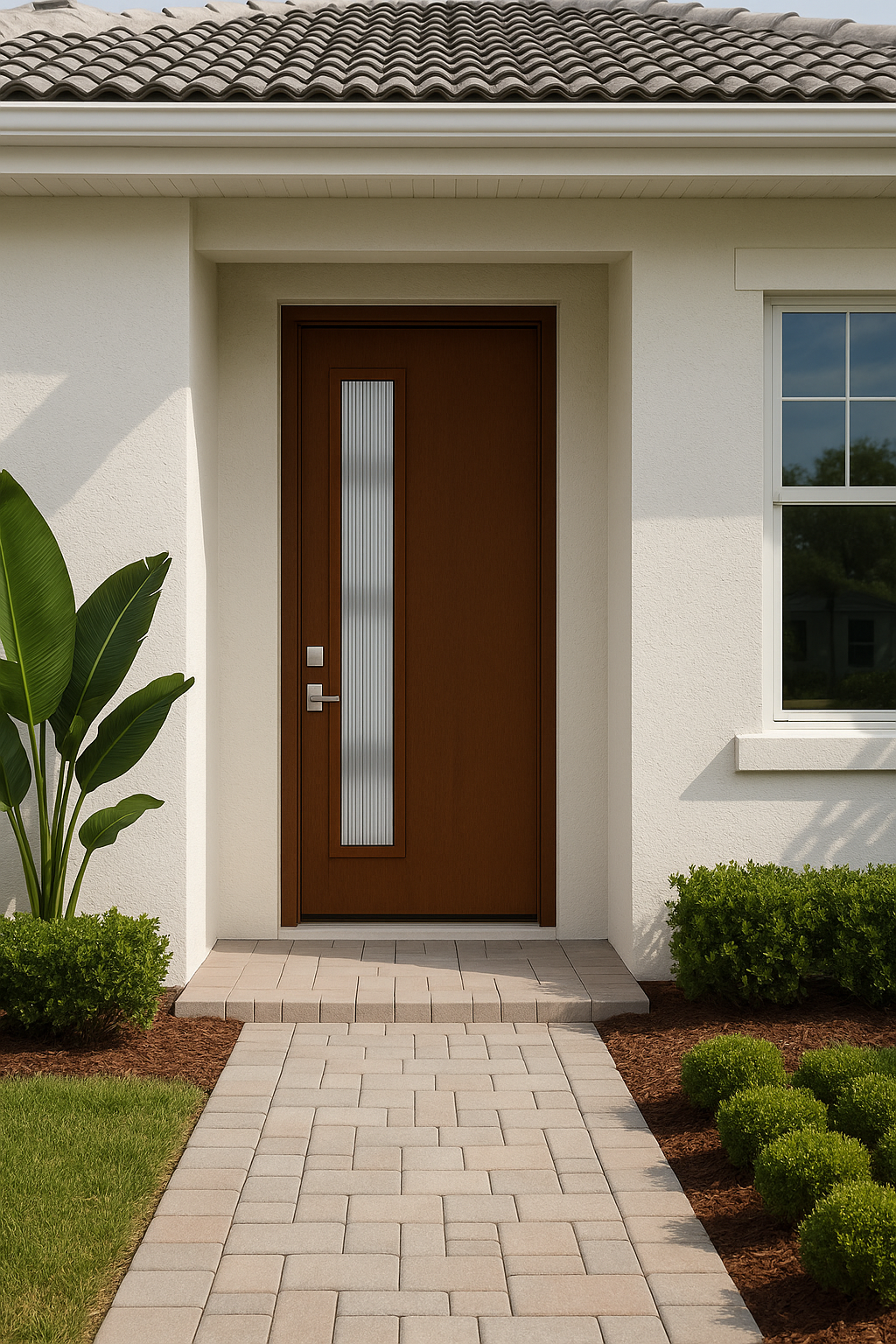 Impact Windows & Doors Tampa - Pulse 8' Linea Offset Left - Reeded