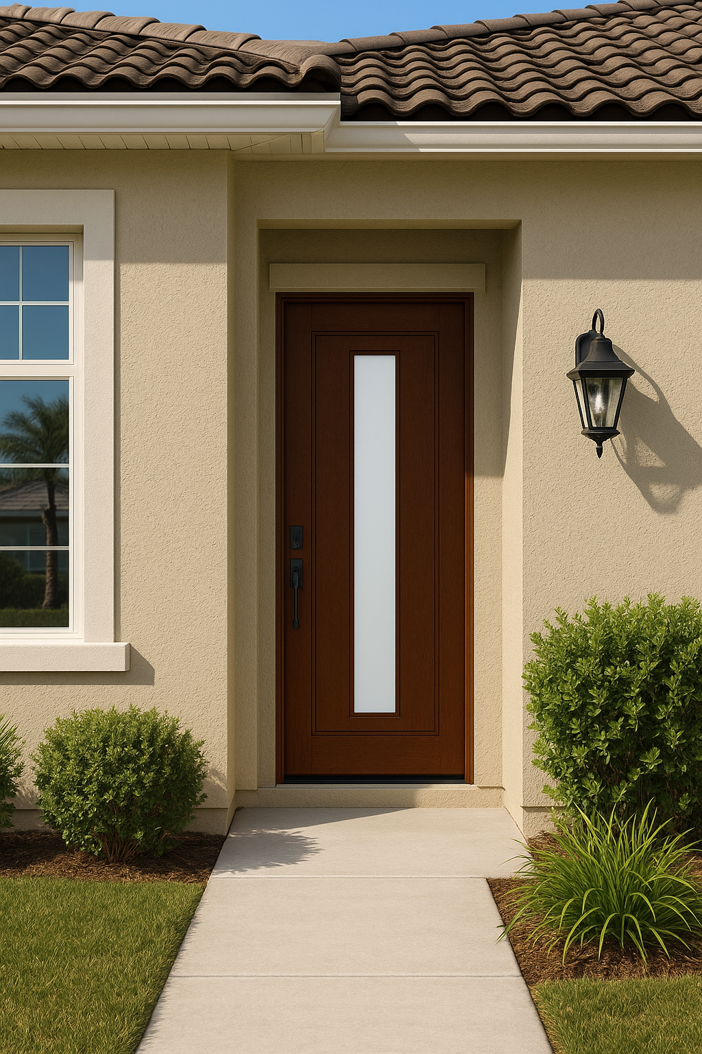 Impact Windows & Doors Tampa - Pulse 8' Linea Centered - Satin Etch