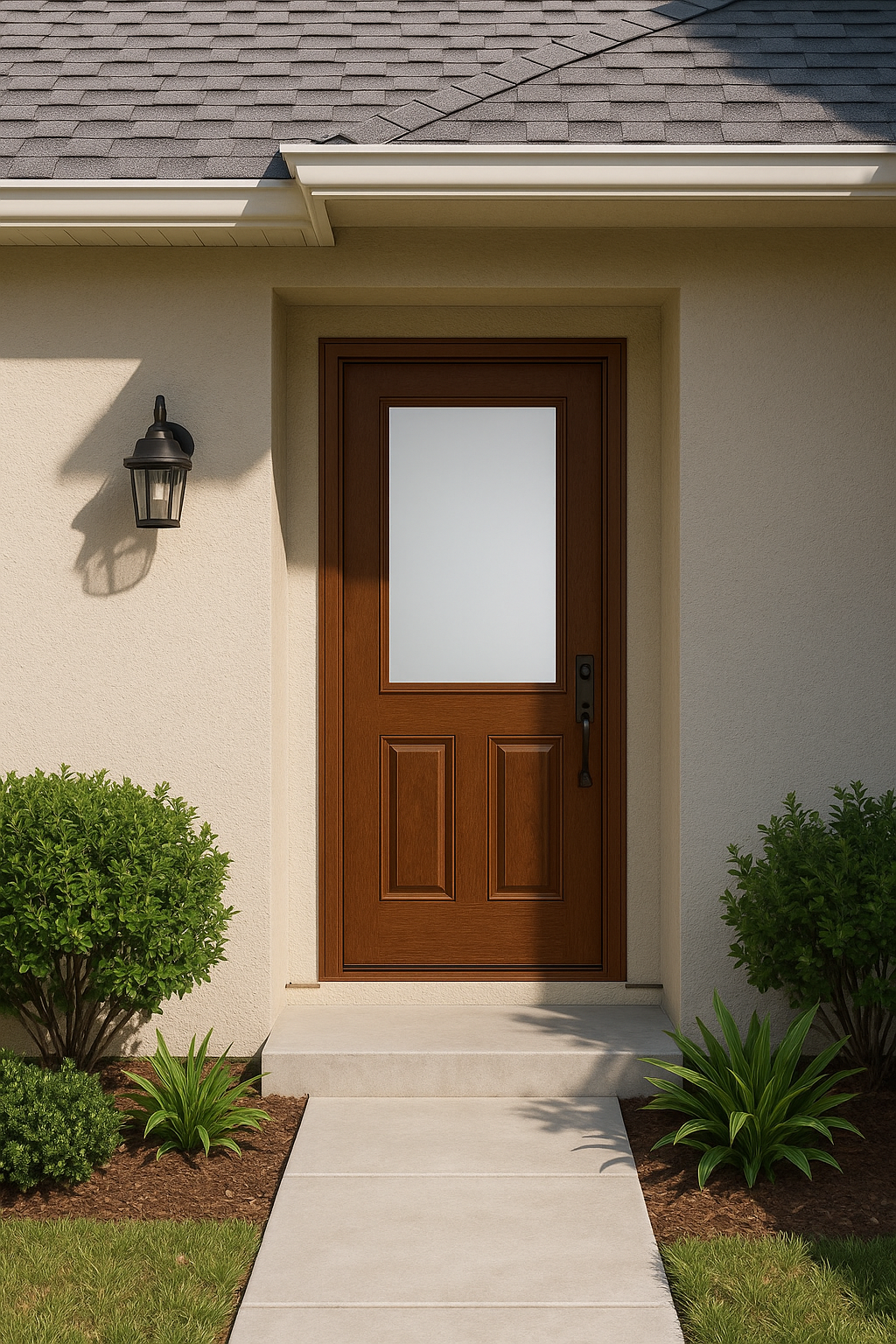 Impact Windows & Doors Tampa - 8' Half Lite 2 Panel - Satin Etch